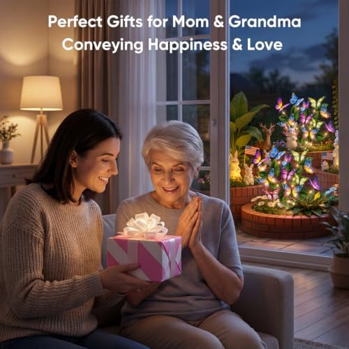 Solar Lights Outdoor Yard Decor: 6 Pack Colorful LEDs Butterfly Lights - Image 3
