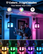 Pixelated Solar Lanterns Outdoor Waterproof, USB-C & Solar Hanging Light - Image 4