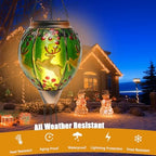 Solar Powered Hot Air Balloon Lantern - Reindeer Glass Lantern, Simulated Flickering & Dancing Flame, Outdoor Hanging Yard Light Waterproof IP65 for Patio Lawn Porch Christmas Decor Gift - Image 4
