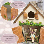 Meadow & Oak Fairy Garden House Kit - Complete with Fairy Garden Accessories, Butterly Seat, Bird Bath, Stepping Stones, Magnetic Door Closure for Indoor/Outdoor Fairy House - Image 4