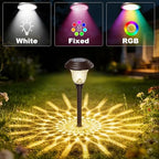 BEAU JARDIN 8 Pack Solar Pathway Lights White+Color Changing Stainless Steel 3 Mode Outdoor Multicolor Metal Solar Powered Waterproof Glass for Garden Landscape Path Yard Walkway Driveway Bronze - Image 5