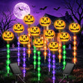 Upgraded Solar Pumpkin Lights Outdoor Halloween Decorations, 12 Pack by AOUNQ