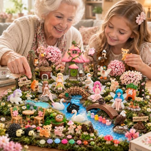 104 Pcs Fairy Garden Accessories Miniature House Figurines Kit - Image 6