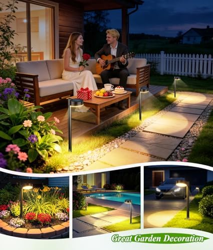 ELECLINK 8 Pack Solar Pathway Lights Outdoor, Solar Powered Landscape Path Light with Larger LED Lens, Brighter Up to 12 Hrs Waterproof Outdoor Solar Light for Yard Garden Walkway Driveway Sidewalk - Image 6