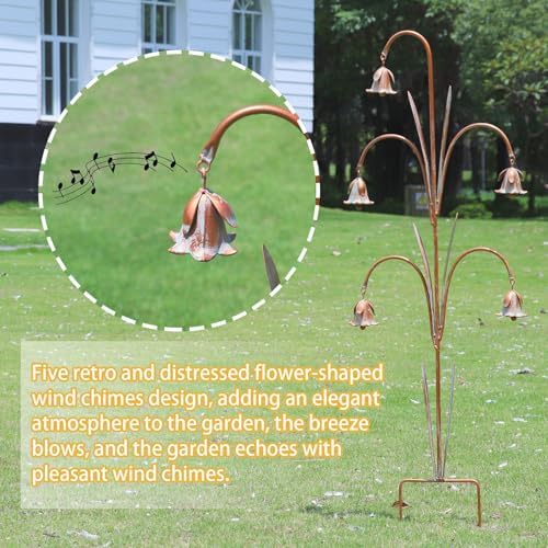 Metal Flowers with Bells for Outside Garden art, Decorative Garden Stakes - Image 6