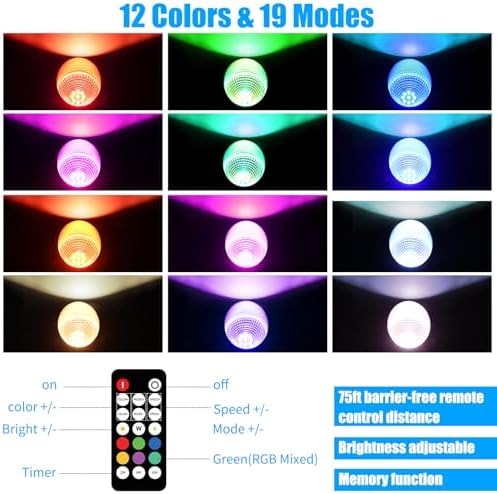 4 Pcs 20W LED RGB Outdoor Landscape Lighting with Remote & Transformer - Image 4