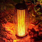 Solar Outdoor Floor Lamp, Solars Lanterns Outdoors Waterproof, Flickering Flame Solar Outdoors Light, Auto On/Off Solars Lantern for Porch, Garden, Patio, Lawn, Deck Decorating (Black) - Image 6