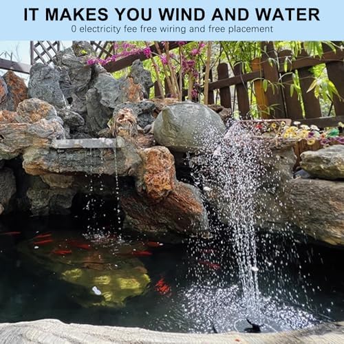 5 Inch Solar Water Pump, 7V/1.7W 200L/h Bird Bath Fountain Pump, w 6 Nozzle, Free Standing Floating Solar Powered Water Fountain Pump for Bird Bath, Garden, Pond, Pool, Outdoor - Image 5