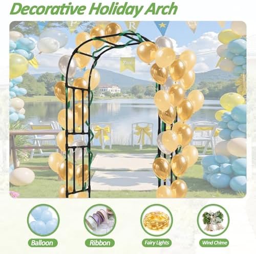 Thickened Metal Garden Arch-59L*94.5H,Trellis for Climbing Plants Outdoor - Image 7