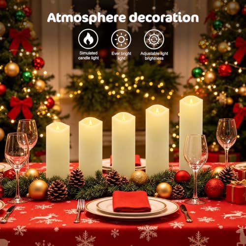Warm White Real Wax Rechargeable Candles Flickering Realistic - Image 3
