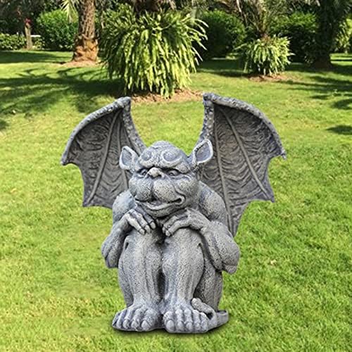 Gargoyle Gothic Statue, Polyresin Yard Flower Decor Sculpture, Indoor Outdoor Office Lawn Desktop Decorations (Squat) - Image 7
