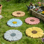 2 Pack Daisy Cement Stepping Stones 10 Inch, Heavy Duty Garden Pathway Stones, Non Slip Outdoor Walkway Decor for Yard Patio Lawn, Weather Resistant Fall Garden(Gray) - Image 6