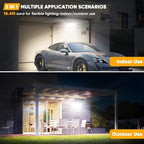 MDCMDCM Solar Motion Lights Outdoor - with 16.4ft Cable, 3000LM LED Security Lights for Outside Dusk to Dawn, IP65 Waterproof Flood Lights with Remote for Court Yard Garage Front Door - Image 3