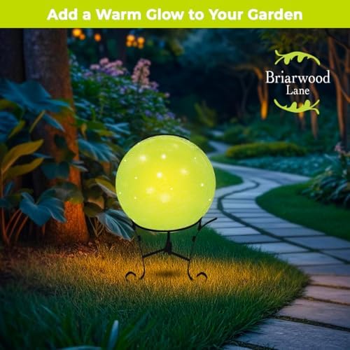 Briarwood Lane Everyday Gazing Ball 10x10 Green Cracked Solar LED Gazing Ball - Image 3