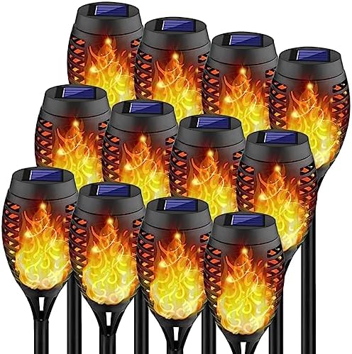 Kurifier Solar Lights Outdoor 12Pcs Solar Torch Light with Flickering Flame by Kurifier