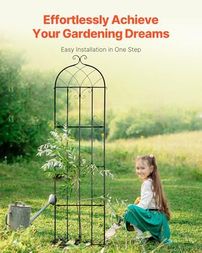 VEVOR Garden Trellis for Climbing Plants, 87 x 20 in, 4 Packs Rustproof Metal Garden Flower Trellis, Outdoor Climbing Rose Cucumbers Support, Decorative Clematis Trellis for Courtyards Lawns - Image 6