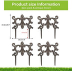 Sungmor Cast Iron Brown Flower Bed Edging - 9.4 Inches Tall 4 Pack - Image 6