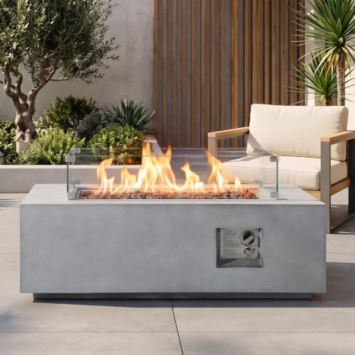 42'' Propane Fire Pit Table with Wind Guard for Outside Patio - Image 6