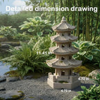 Japanese Pagoda Figurine Statue, 5-Tier Sandstone Sculpture - Image 2