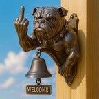 Funny Bulldog Doorbell, Pug Welcome Doorbell, Retro Cast Iron Hanging Bell, Farmhouse Vintage Outdoor Door Bell for Front Porch, Garden & Entrance Decoration(C) - Image 5