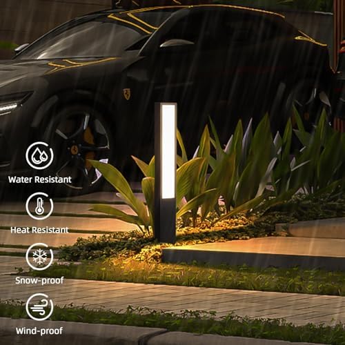 Landscape Path Lights,40 Inch Outdoor Bollard Lights AC 100-240V Aluminum Modern Pathway Lamp IP65 Waterproof 3000K Luxury LED Lighting for Commercial Garden Walkway Lawn Decoration - Image 2