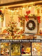2 Pack Extendable Christmas String Lights Indoor Outdoor 400 LED Warm White - Image 5