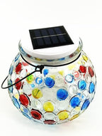 yuans Solar Table Light, Solar Mosaic Lights Color Changing Solar Glass Ball Garden Lights Waterproof Solar Night Lights Table Lamps (White Light, 2 Pack) - Image 2