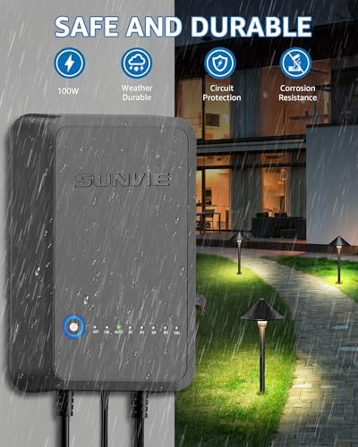 SUNVIE 100W Low Voltage Transformer Outdoor, 120V to 12V DC Weatherproof - Image 4