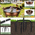 Bird Bath for Outside, 27.6" H Standing Bird Feeder Bowl with 11.8" Wide Basin, 1-Tier Metal & Copper Garden Bird Bath and Feeder for Yard Patio Backyard Lawn Flower Bed Outdoor Garden Decor - Image 3