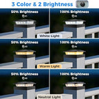 Peasur 6 Packs 4x4 Post Solar Lights with 3 Modes - Image 2