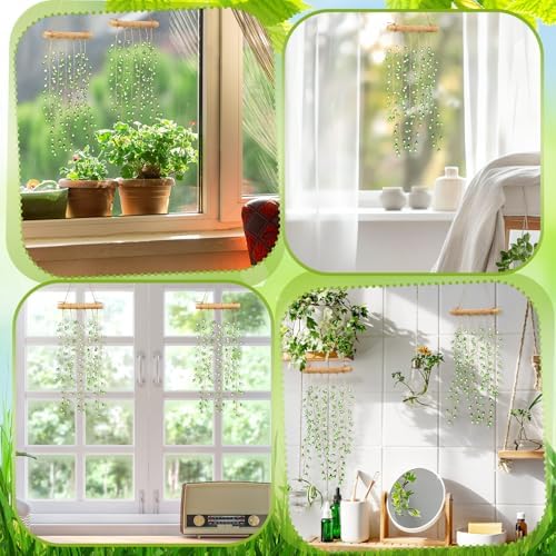 Suncalla 2 Pcs Green Plants Crystal Suncatchers Window Garden Decor - Image 4