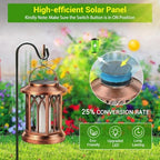 KOOPER 4 Pack Solar Lantern Outdoor Lights, Upgraded Flickering Flame Solar Lanterns Lights Outdoor Waterproof, Hanging Lantern Decorative, Solar Powered Lanterns for Yard Patio Garden Decor (Copper) - Image 4