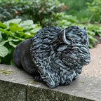 OLOMA Sitting Bison Garden Statue Concrete Outdoor Buffalo Handmade Sculpture Yard Decor Patio Lawn Ornament Cement Wildlife Animal Accent Rustic Farmhouse Gift Realistic Bison Sculpting - Image 3