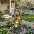 Tree Design Water Fountain Outdoor with LED Lights, 39.4" Tall Cascading Water Feature for Patio, Lawn, Backyard & Garden, Natural Stone Look Resin Outdoor Water Fountain Decor (Tree 39.4" H) by BHFOLO