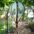In the Breeze Blue Karner Butterfly 6-Panel Kinetic Hot Air Balloon Wind Spinner,Blue Butterfly,11" W x 17" H, 26" Tail,1057 - Image 5