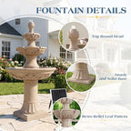 Outdoor Solar Water Fountain,3-Tier Italian Garden Waterfall Fountain - Image 6