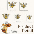 Honey Bee Daisy Acrylic Suncatcher 12 Inches, Fall Decoration Indoor Outdoor, Bedroom Porch Decor, Stained Glass Effect Window Hanging, Bee Garden Ornament, Nature Lover Gift for Mom Grandma - Image 2