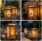 Cardinal Solar Lanterns Outdoor Hanging Lanterns, Metal Glass Garden Decor Solar Lights, Gifts for Women Mom Birthday Grandma Mothers Day, Waterproof Decorative Lantern for Outside Patio Yard - Image 7