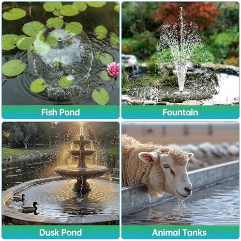 Antfraer 40W Solar Pond Filter with Water Pump, Pond Filter Box with Pond Filter Box, Pond Pump with 6.6ft Clear Tubing for Outdoor Pond Waterfall Garden Fountain Water Feature - Image 5