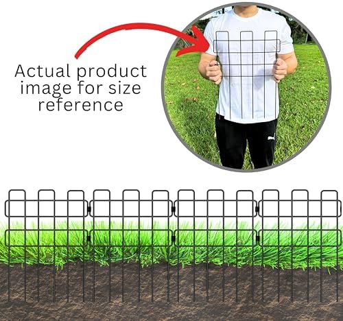 ShopLaLa Garden Fence Animal Barrier (10 Panels) 12in(L) x 16.5in(H) Small and Short White Metal Wire Fencing Decorative Flower Bed Edging for Landscape Plant Protector Dog Fences Yard Outdoor Decor - Image 5