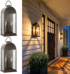 17" Outdoor Wall Lights 2-Light Lantern 2-Pack Exterior Lighting Fixtures by LPRZSG