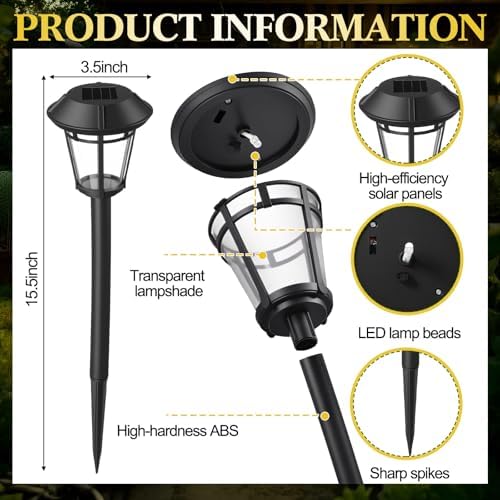 Tuanse 20 Pack Solar Pathway Lights Outdoor - Waterproof LED Bulk Solar Landscape Walkway Lights for Yard Garden Patio Lawn Decoration (Warm Light) - Image 2