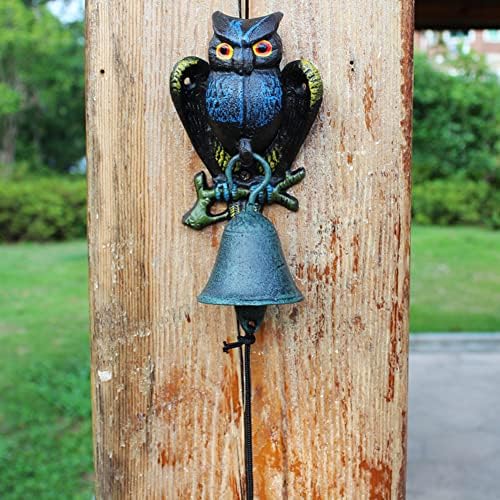 Cast Iron Garden Retro Doorbell Door Bell Manually Shaking Wall Hanging Doorbell Indoor Outdoor Wall Mounted Dinner Bell Outdoor Hanging Decor, Garden Decorative Bell by CAIMIAO