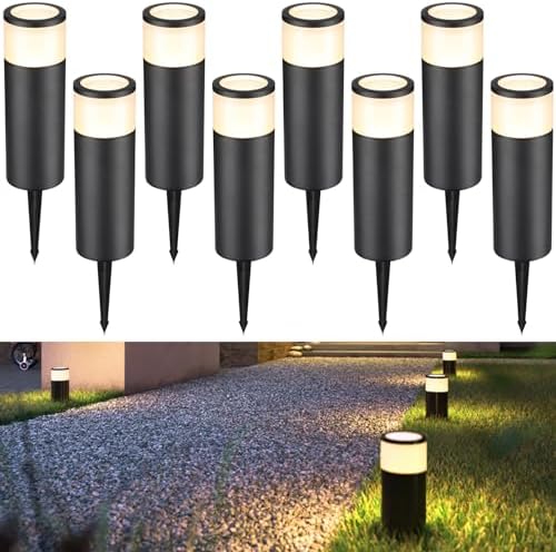 LEONLITE 8-Pack Low Voltage Bollard Pathway Lights, 5W 400LM, 3000K by LEONLITE