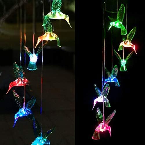 ShangTianFeng Solar Hummingbird Wind Chime, Gifts for Friends Female,Friendship Gifts for Women,Women Gift,Grandma Gift,Mother Birthday Gift from Daughter,Gardening Gift,Hanging Solar Lights,mom - Image 5