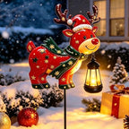 Solar Lights Outdoor Metal Reindeer Christmas Decorations Garden Stakes by MRHEPHAESTUS