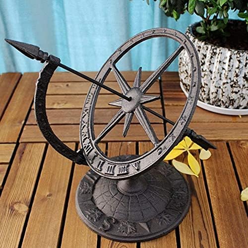 Cast Iron Garden Sundial Wind Armillary Compass Clock Roman Numerals Ornaments - Image 2