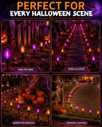Halloween Pathway Lights, 10-Pack Purple and Orange C9 LED Stakes - Image 6