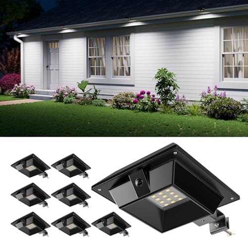 FALOVE 8 Pack Cool White Solar Powered Gutter Lights Outdoor Waterproof by FALOVE