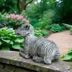OLOMA Realistic Lamb Outdoor Garden Statue Handmade Farm Animal Sculpture Yard Lawn Patio Porch Flower Bed Decor Weather Resistant Cement Sheep Ornament Concrete Animal Accent Gift - Image 3